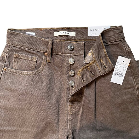 NWT - Pacsun Eco Brown Dad Jeans - 25 - Picture 6 of 7